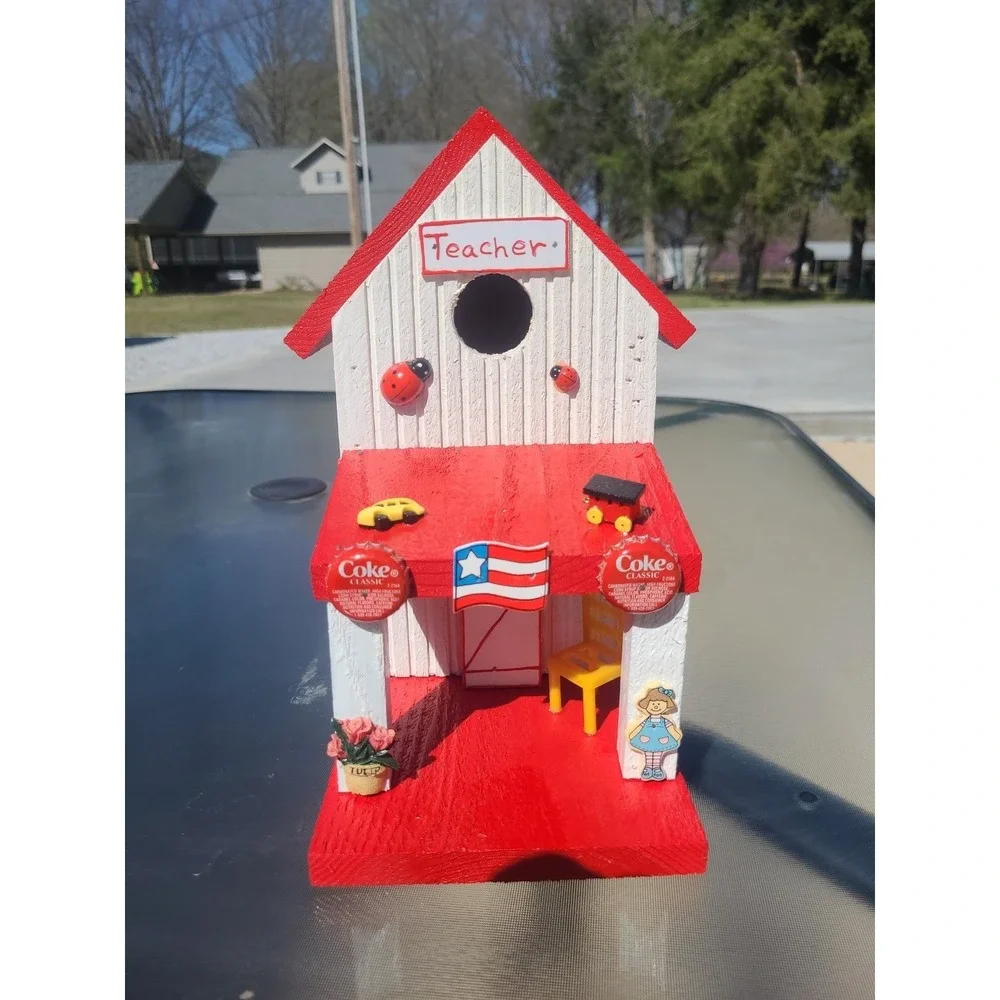 Teacher Theme Custom Made Brand New Bird House Amazing Detail & Color 11' by 11'